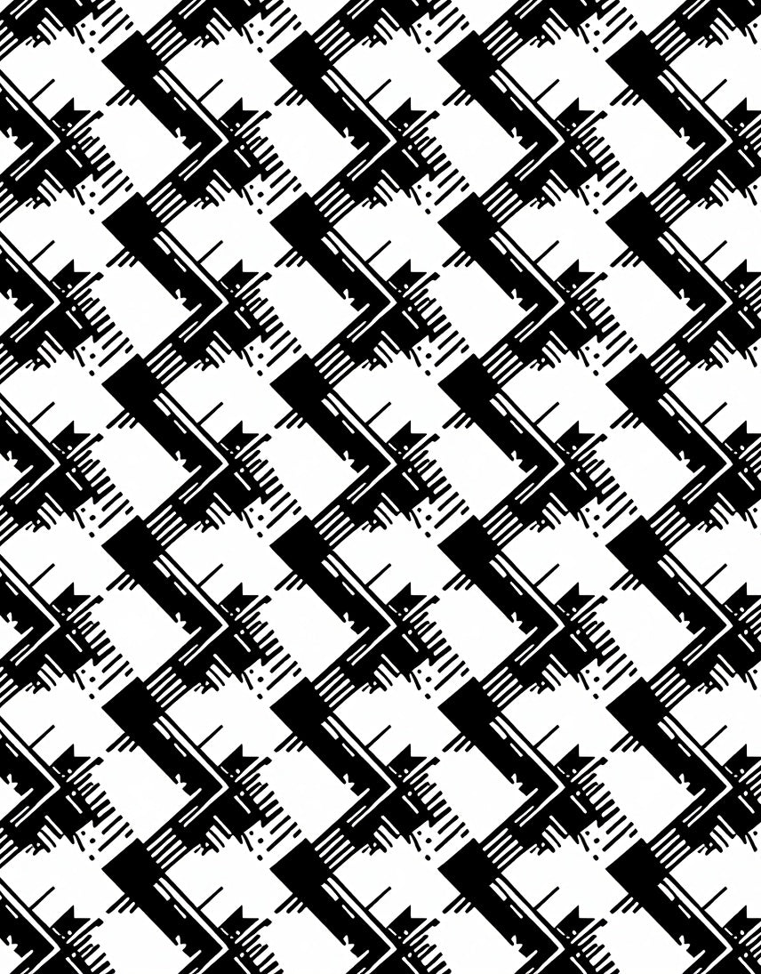 Black White Zig Zag Geometric Stripe Rug