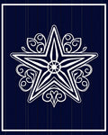 White Ornate Starburst Navy Rug