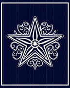 White Ornate Starburst Navy Rug
