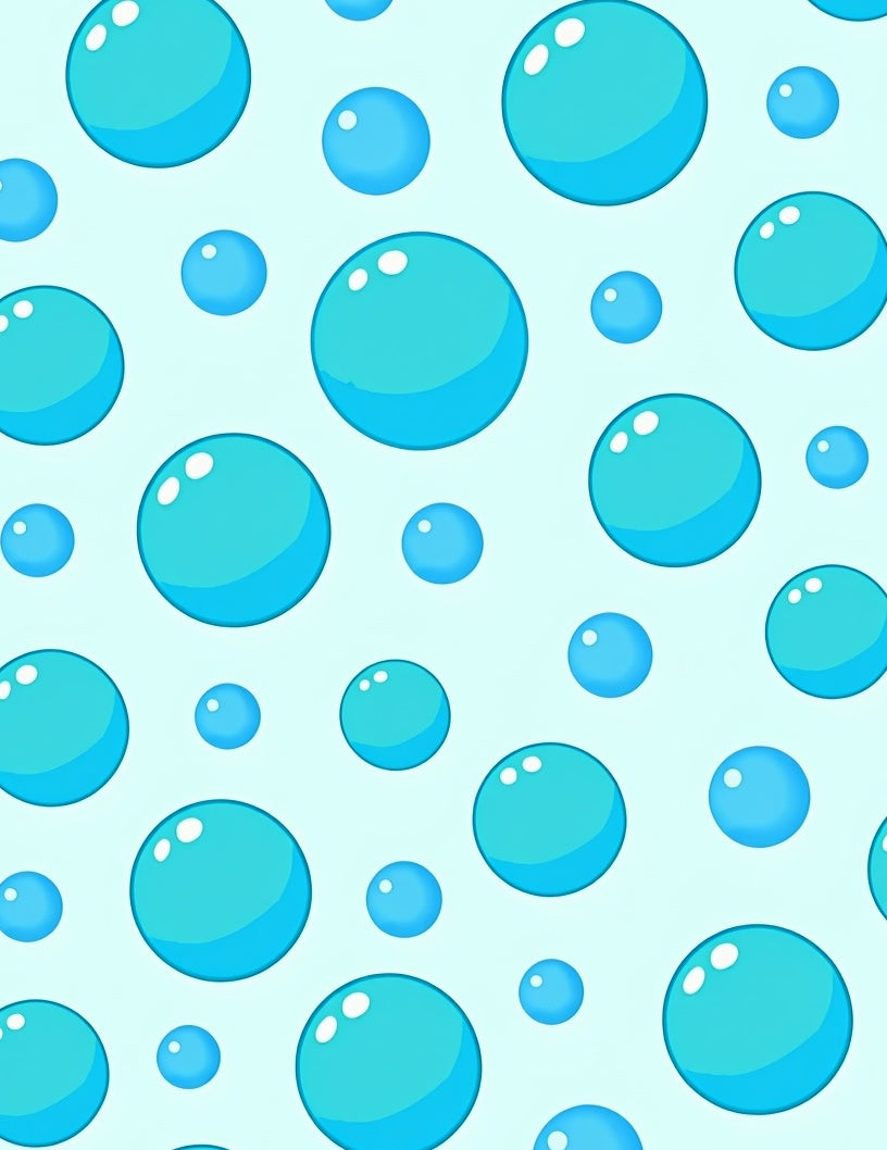Aqua Blue Floating Bubbles Rug
