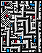 Bold Black and White Alphabet Maze Rug