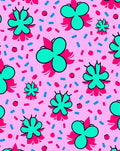 Pink Teal Hot Pink Floral Confetti Rug