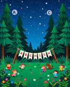 Whimsical Forest Children Starry Night Rug