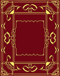 Crimson Gold Ornate Border Rug