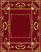 Crimson Gold Ornate Border Rug