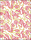 Crimson Gold Wavy Lines Overlay Rug