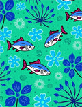 Oceanic Fish Floral Charm Rug