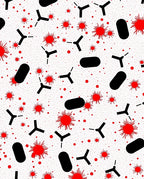 Red Antibody Cell Invasion Graphic Rug
