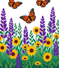 Whimsical Orange Butterfly Sunflower Garden Rug