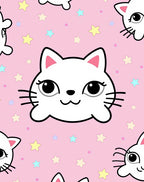 Pink Pastel Kawaii Cats Stars Rug