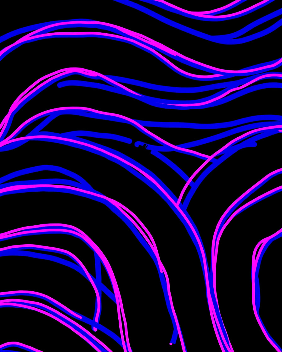 Radical Electric Blue Pink Swirls Rug
