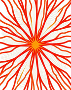 Radiant Sunburst Red Organic Fins Rug
