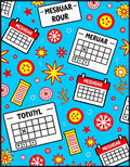 Playful Calendar and Starburst Collage Rug