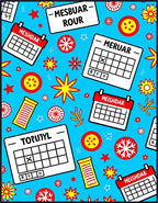 Playful Calendar and Starburst Collage Rug