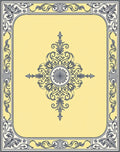 Golden Yellow Ornate Filigree Scroll Rug