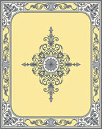Golden Yellow Ornate Filigree Scroll Rug