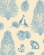 Exotic Giraffe Lion Jungle Foliage Rug