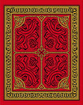 Red Gold Floral Medallion Symmetry Rug