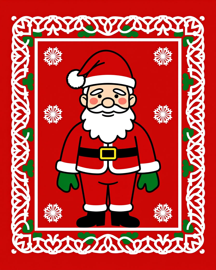 Jolly Santa Claus Christmas Square Rug