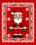 Jolly Santa Claus Christmas Square Rug