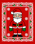 Jolly Santa Claus Christmas Square Rug