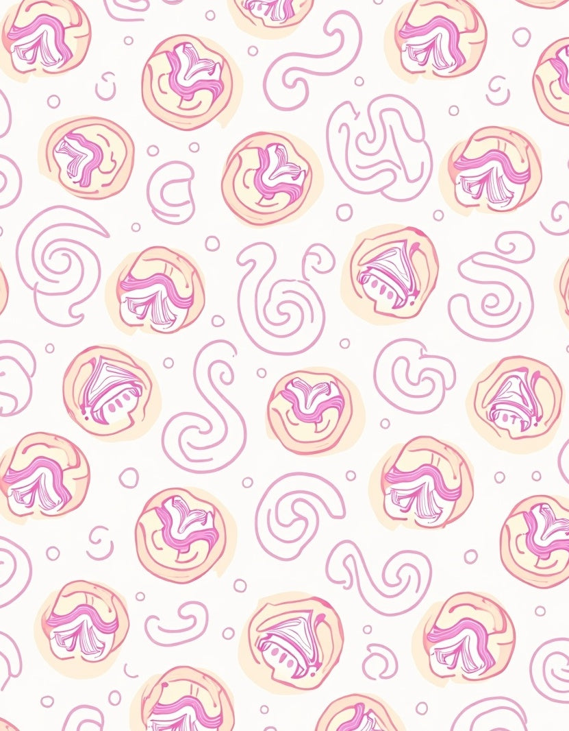 Pink Cream Swirl Abstract Organic Rug
