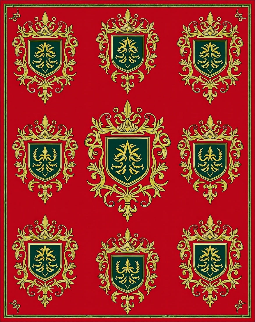 Regal Crest Crimson Gold Emblem Rug