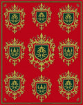 Regal Crest Crimson Gold Emblem Rug