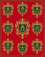 Regal Crest Crimson Gold Emblem Rug