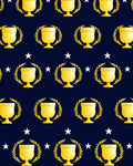 Golden Trophy Laurel Wreath Stars Rug