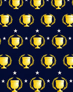 Golden Trophy Laurel Wreath Stars Rug