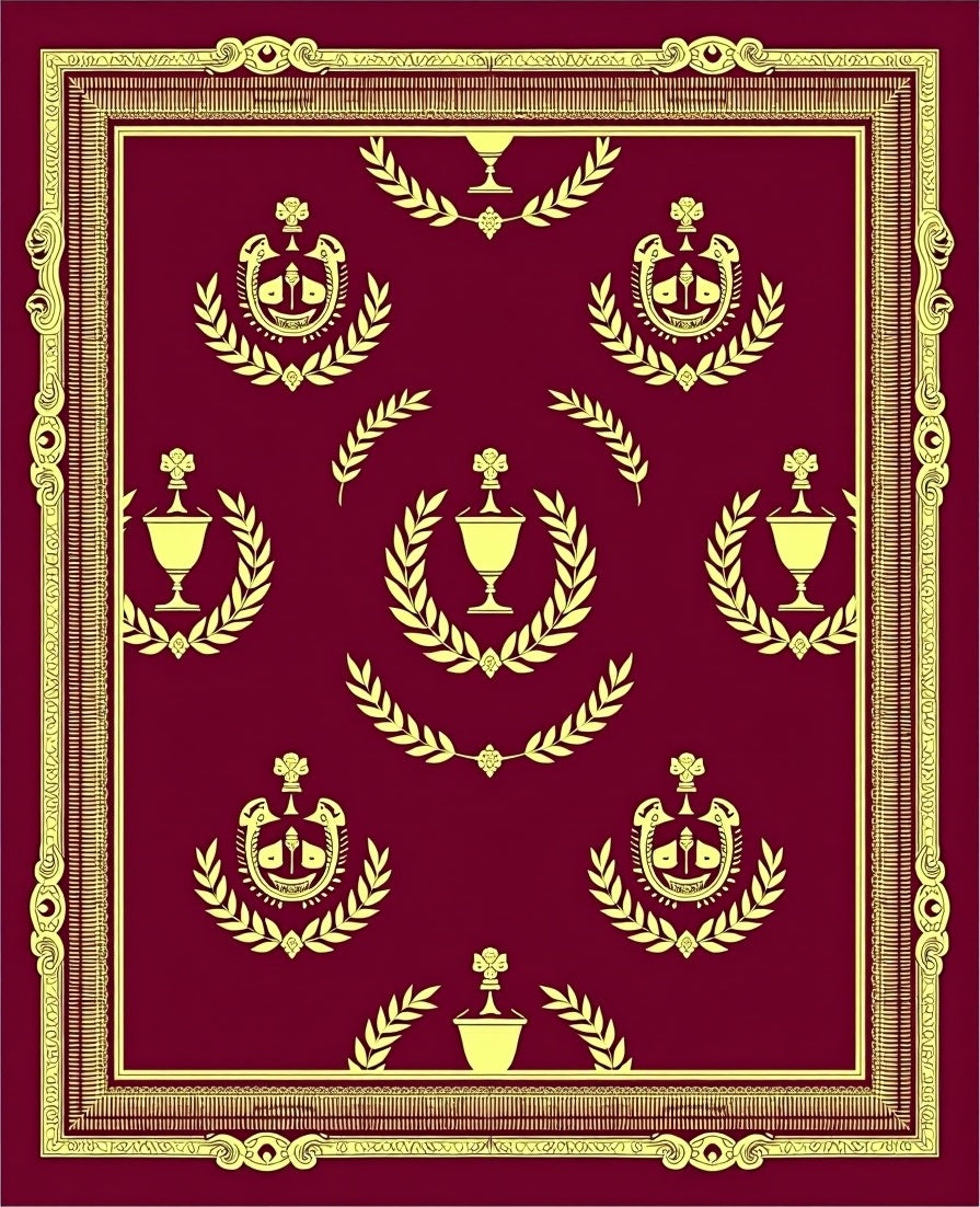 Regal Crimson Laurel Crest Rug