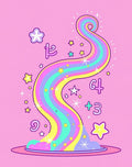 Pastel Rainbow Cosmic Swirl Stars Rug