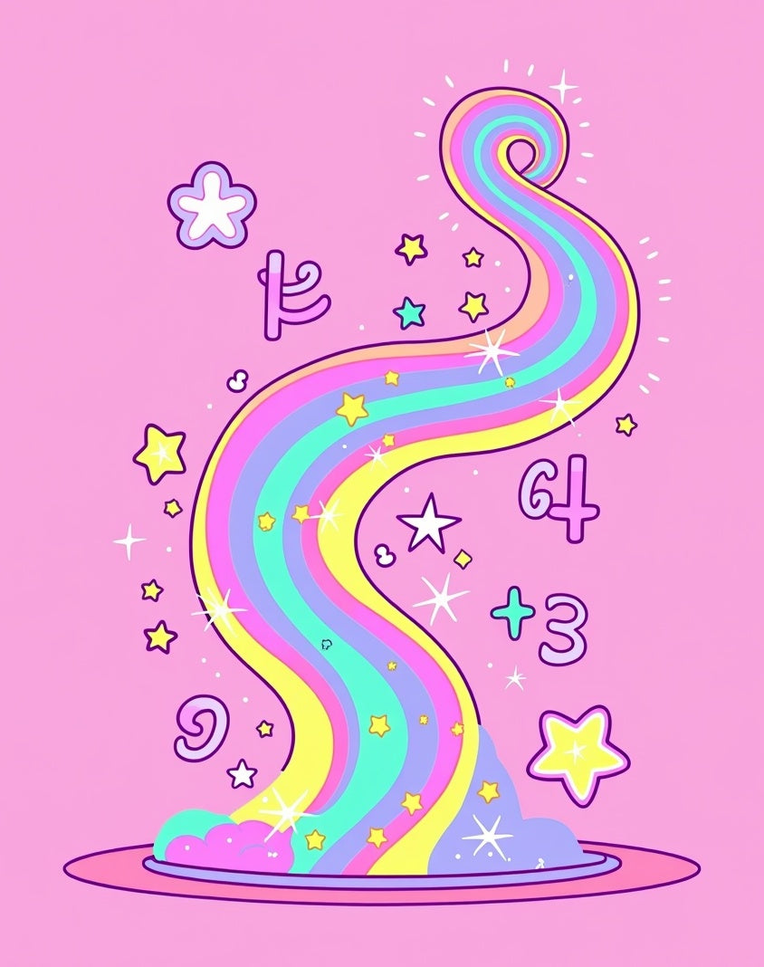 Pastel Rainbow Cosmic Swirl Stars Rug