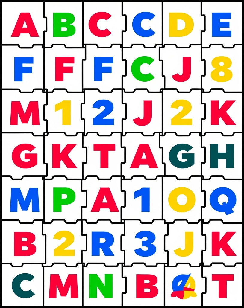 Colorful Alphabet Jigsaw Puzzle Rug