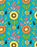 Bright Floral Tropical Garden Rug