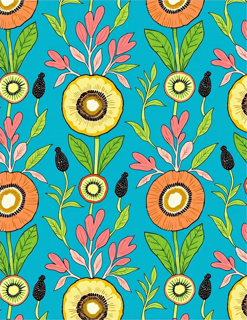 Bright Floral Tropical Garden Rug