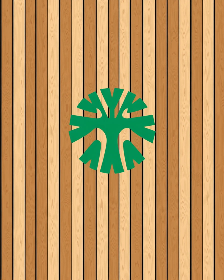 Green Tree On Wood Plank Background Rug