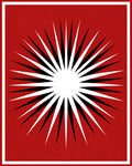 Radiant Sunburst Red Black White Rug