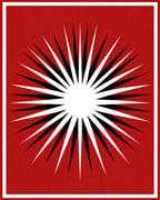 Radiant Sunburst Red Black White Rug