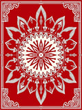 Red Cream Symmetry Petal Layout Rug