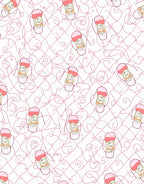 Pink Doodle Face Swirls Rug
