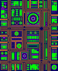Retro Circuit Board Neon Rug