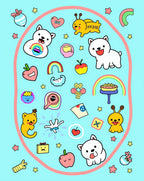 Cute Cartoon Dog Rainbow Apple Heart Rug