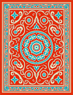 Vibrant Red Turquoise Floral Medallion Rug