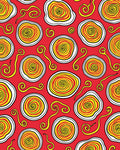 Crimson Swirling Spiral medallion Rug