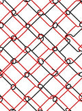 Red Black Interlocking Diamond Weave Rug