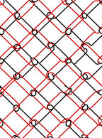 Red Black Interlocking Diamond Weave Rug