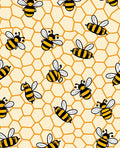 Whimsical Yellow Striped Bees Honeycomb Rug