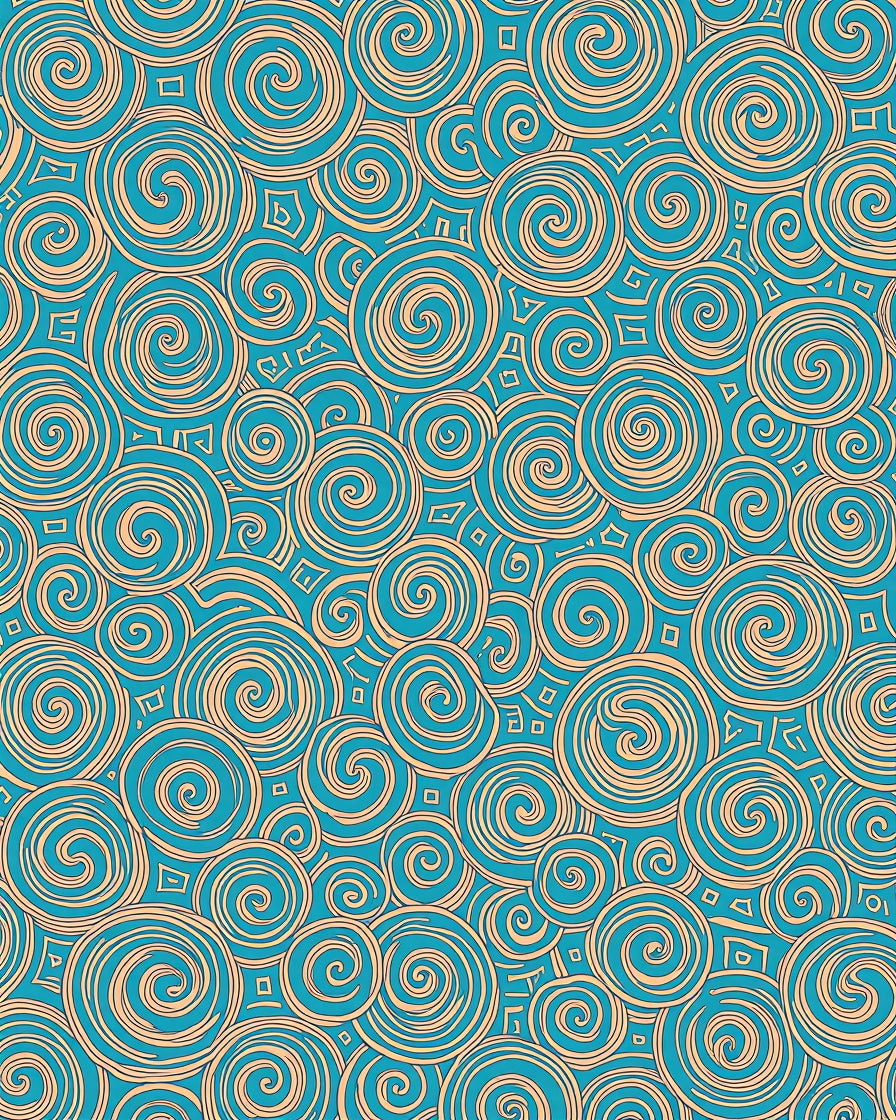 Teal Swirl Ocean Contemporary Art Rug